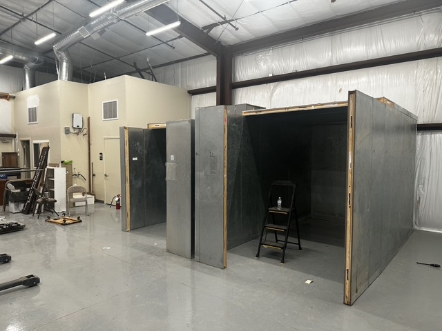 Our new walk-in freezer and cooler being built